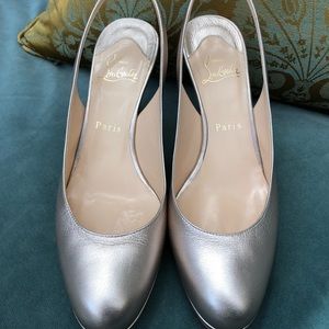 Christian Louboutin Metallic Slingback Heels